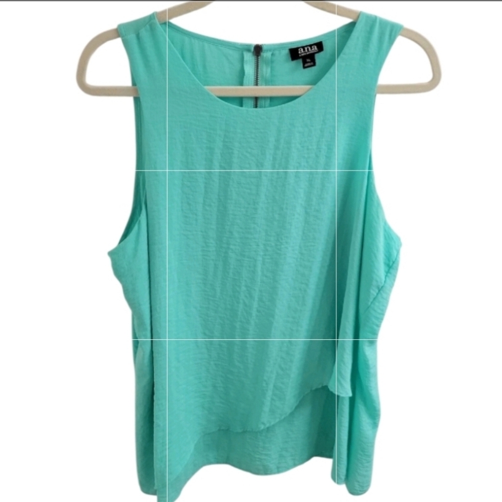 a.n.a Sleeveless Layered Tank Top Mint‎ Green Flowy Comfy Layered Feminine SZ XL